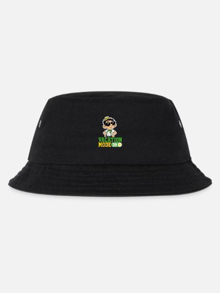 Vacation Mode On Katze Urlaub Spruch Hawaii - Kinder Bucket Hat - Schwarz