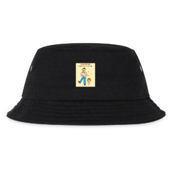 Lachmoment von Vater und Kind - Kinder Bucket Hat - Schwarz - Vorne
