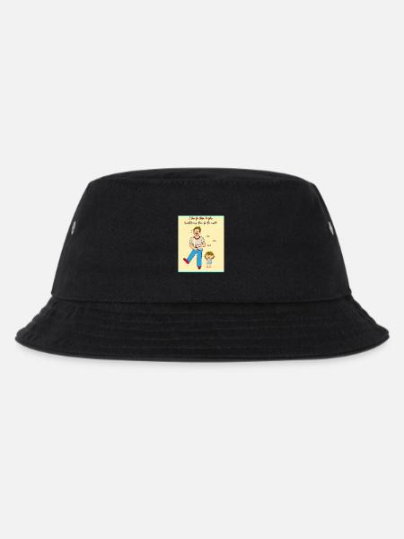 Lachmoment von Vater und Kind - Kinder Bucket Hat - Schwarz