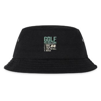 Golf Instructions – Swing, Swearing, Search - Kids’ Bucket Hat - black - Front