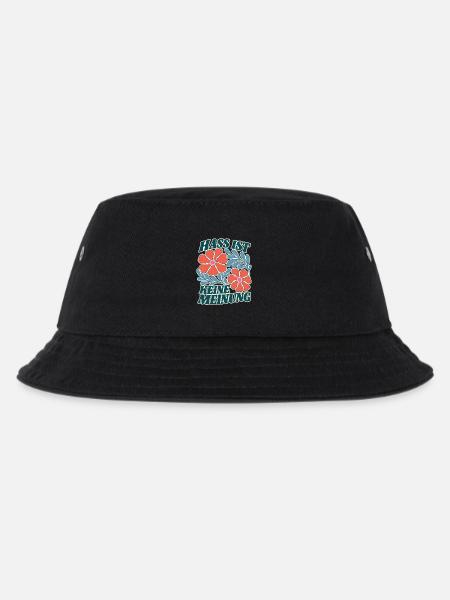 Hass ist keine Meinung Blumen Statement Shirt - Kinder Bucket Hat - Schwarz