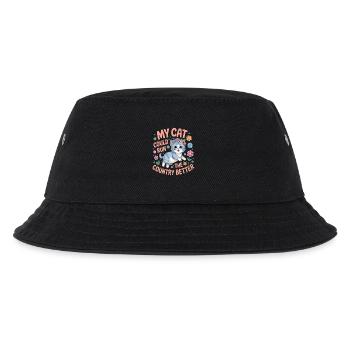 Meine Katze würde das Land besser regieren - Kinder Bucket Hat - Schwarz - Vorne