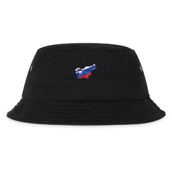Slowenien Flagge in der Slowenien Landkarte - Kinder Bucket Hat - Schwarz - Vorne