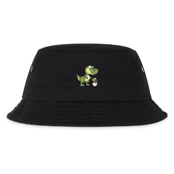Dinosaurier Milch Baby Dino Dinos Geschwister - Kinder Bucket Hat - Schwarz - Vorne