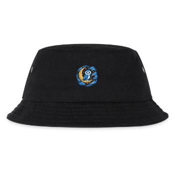 Eule Mond Sterne Nachthimmel - Kinder Bucket Hat - Schwarz - Vorne