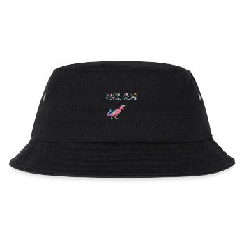 MILAN - Schöner Jungen Name mit Dinosaurier - Kinder Bucket Hat - Schwarz - Vorne