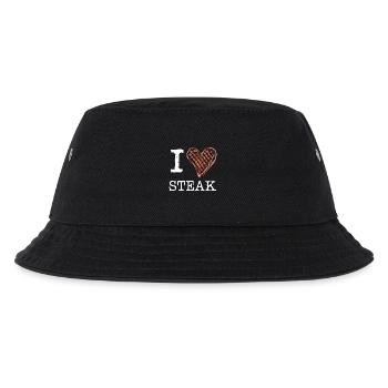 Ich liebe Steak - Kinder Bucket Hat - Schwarz - Vorne