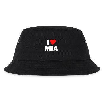 I love Mia Rotes Herz Liebe Fan Geschenk - Kinder Bucket Hat - Schwarz - Vorne