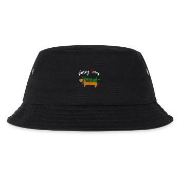 Merry Xmas Dackel Hund Weihnachtsbaum Wau Lustig - Kinder Bucket Hat - Schwarz - Vorne