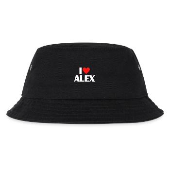 I Love Alex Red Heart Love Fan Gift - Kids’ Bucket Hat - black - Front