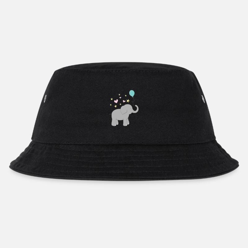 Elefant - Kinder Bucket Hat - Schwarz
