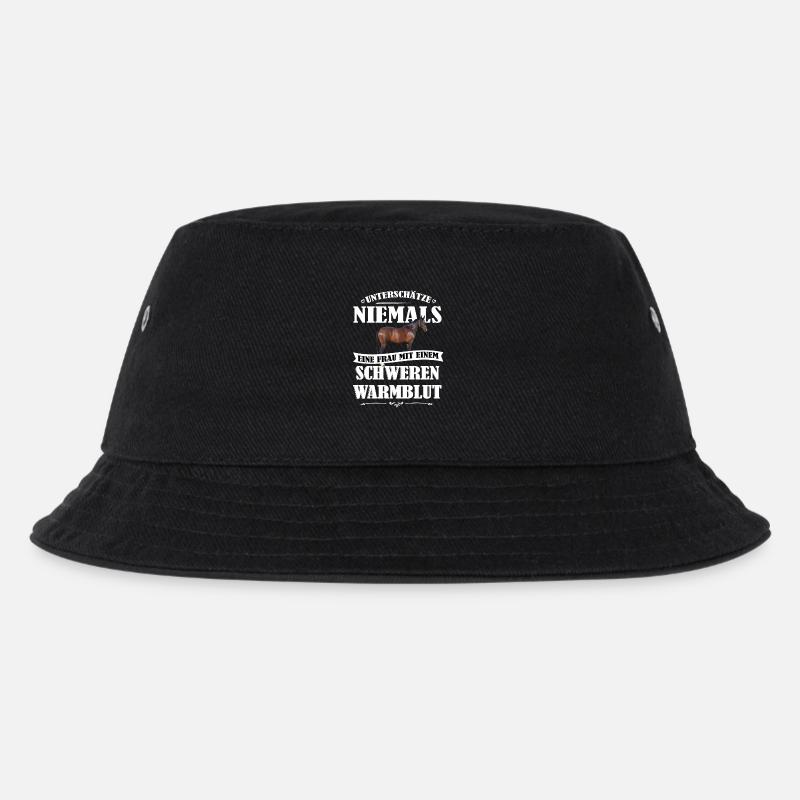 Warmblut Pferde Shirt-UNF - Kinder Bucket Hat - Schwarz