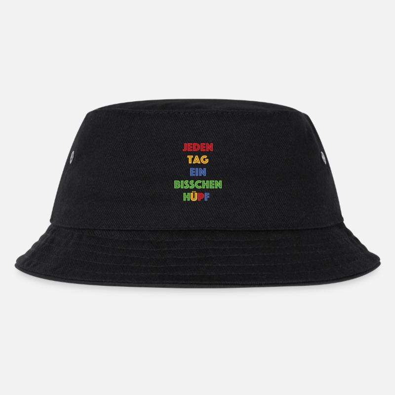 Jeden Tag ein bisschen Huepf - Kinder Bucket Hat - Schwarz