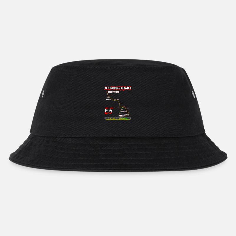 E5 Oberstdorf Meran - Kinder Bucket Hat - Schwarz