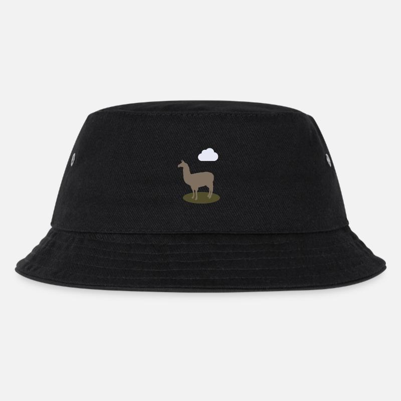 Lama - Kinder Bucket Hat - Schwarz