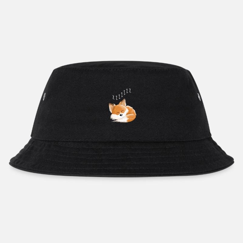 Fox sleeping - dream - dreams - foxes - Kids’ Bucket Hat - black