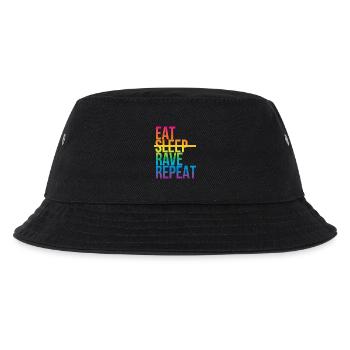 Rave - Eat sleep repeat3 - Kinder Bucket Hat - Schwarz - Vorne