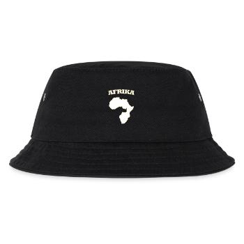 Afrika Silhouette mit Goldrand Afrika Africa  - Kinder Bucket Hat - Schwarz - Vorne