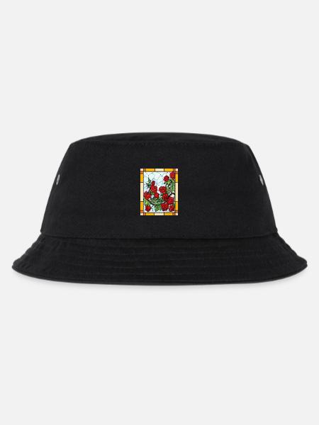Glasmalerei Rosen - Kinder Bucket Hat - Schwarz