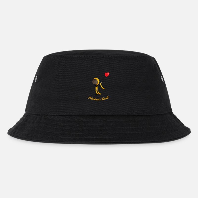 Münchner Kindl mit Herz-Luftballon - Kinder Bucket Hat - Schwarz