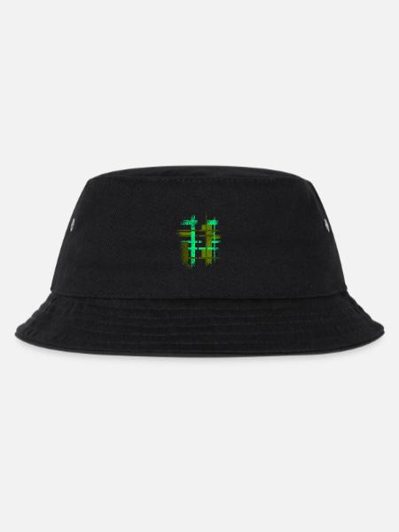 Abstrakt Cyber VINTAGE Hintergrund Design - Kinder Bucket Hat - Schwarz