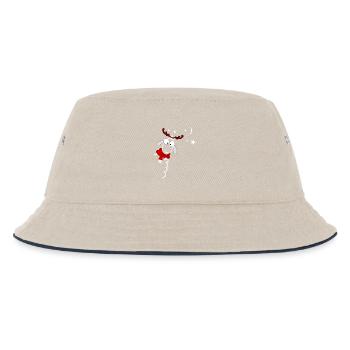 Weihnachten - Kinder Bucket Hat - Natur/Navy - Vorne