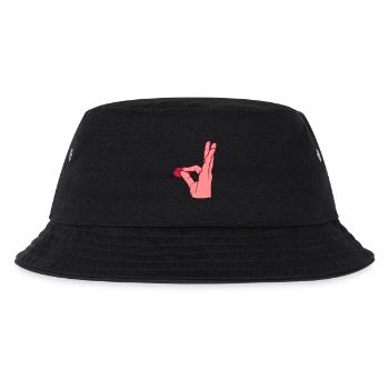Lob Mund küssen Handgeste - Kinder Bucket Hat - Schwarz - Vorne