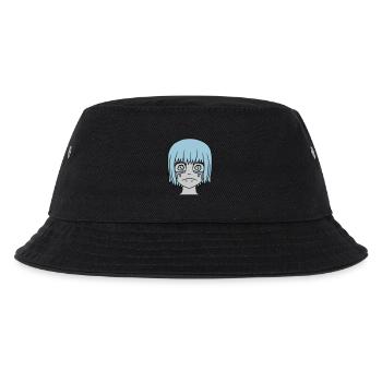 Unhappy sad girl face - Kids’ Bucket Hat - black - Front