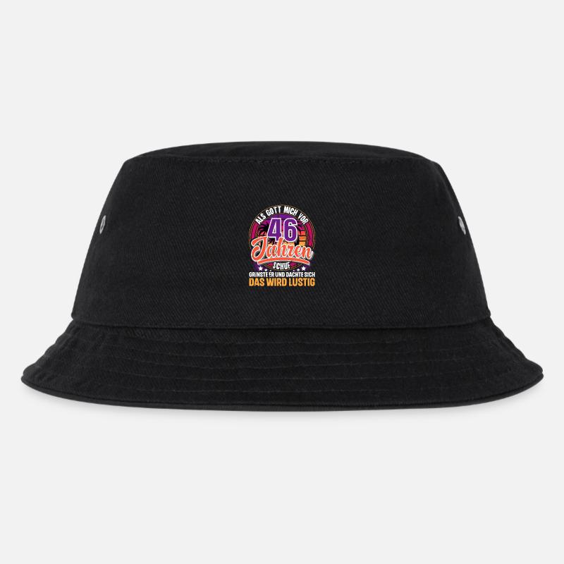 46. Geburtstag Als Gott Mich Schuf Vor - Kinder Bucket Hat - Schwarz