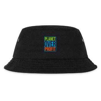 planet over profit quote - Kids’ Bucket Hat - black - Front