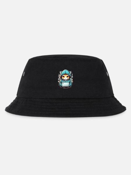 Coding cat - Kinder Bucket Hat - Schwarz