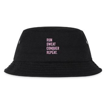 Laufen. Schwitzen. Erobern. Wiederholen. - Kinder Bucket Hat - Schwarz - Vorne