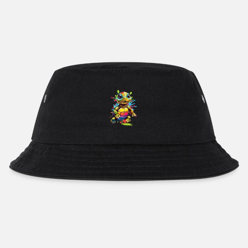 Schildkröte - Kinder Bucket Hat - Schwarz