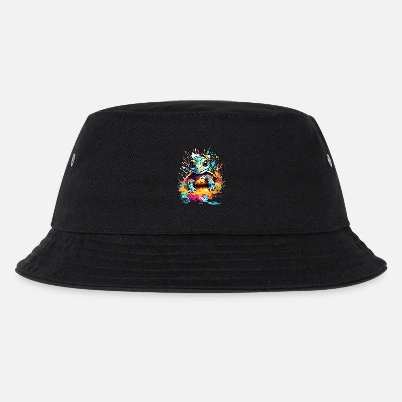 Schildkröte - Kinder Bucket Hat - Schwarz