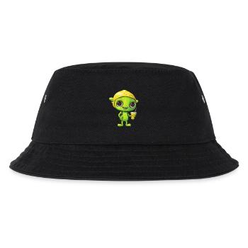Erfrischendes Alien-Zitronengetränk: Grün & Gelb - Kinder Bucket Hat - Schwarz - Vorne