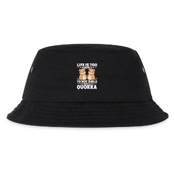 Leben ist zu kurz Quokka Design - Kinder Bucket Hat - Schwarz - Vorne