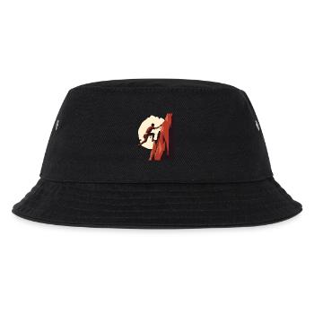 Abenteurer auf Felswand mit Seil - Kinder Bucket Hat - Schwarz - Vorne