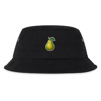 Birne mit Blatt - Kinder Bucket Hat - Schwarz - Vorne