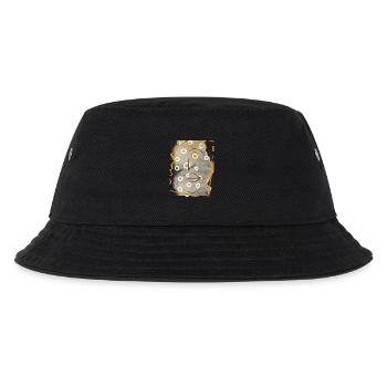 Abstraktes Porträt mit Kreisen und Linien - Kinder Bucket Hat - Schwarz - Vorne