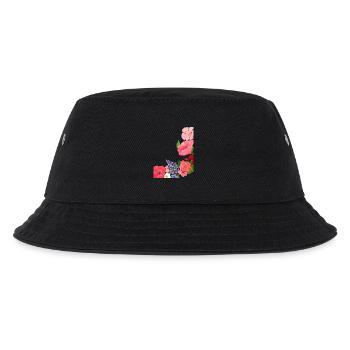 Sommer Blüten Motiv Flower Power - Kinder Bucket Hat - Schwarz - Vorne