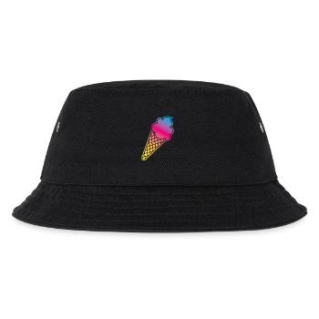 Eis Rahmen Verlauf farbenfroh Sommer Eiswaffel Ice - Kinder Bucket Hat - Schwarz - Vorne