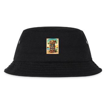 Tiki Statue cartoon - Kids’ Bucket Hat - black - Front