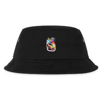 Retro Drift Car – Living Racing Art Splash Art - Kinder Bucket Hat - Schwarz - Vorne