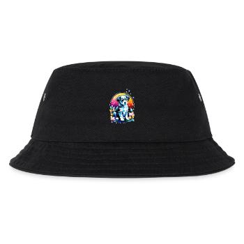 Süßer Welpe mit Lotusblüten - Kinder Bucket Hat - Schwarz - Vorne