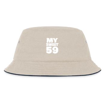 Sweet 59 - Kinder Bucket Hat - Natur/Navy - Vorne