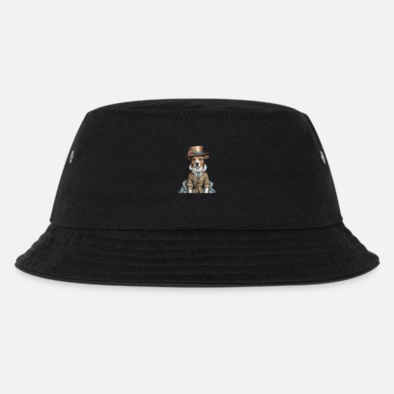 Viktorianischer Hund - Kinder Bucket Hat - Schwarz