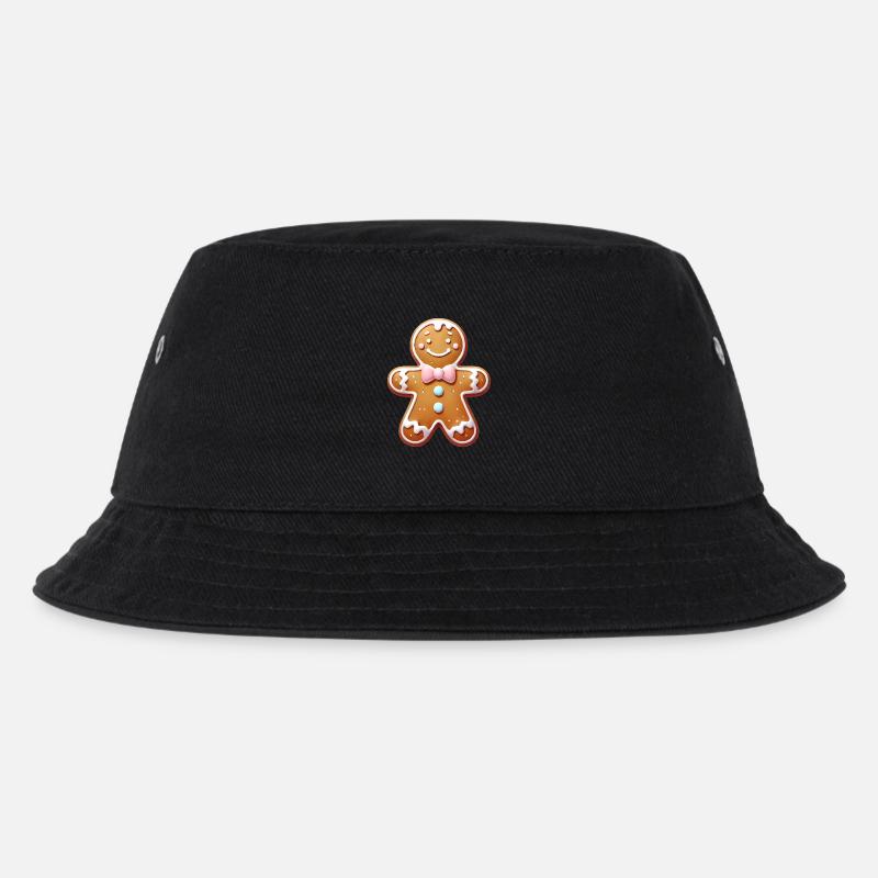 Fröhlicher Lebkuchenmann Illustration - Kinder Bucket Hat - Schwarz