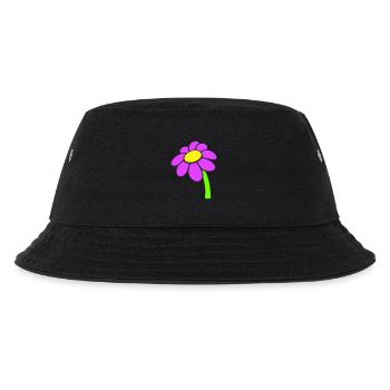 Kleine Margerite Blume Dekorativ Gelb Lila Design - Kinder Bucket Hat - Schwarz - Vorne