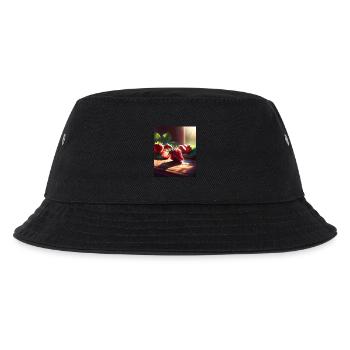 Ich liebe Erdbeeren - Kinder Bucket Hat - Schwarz - Vorne