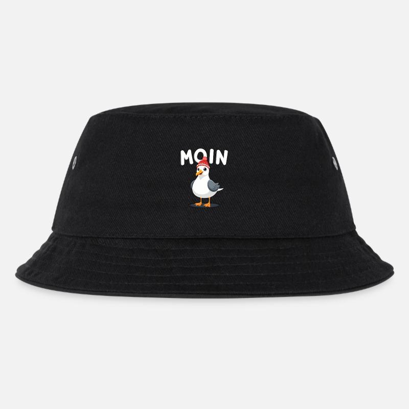 Moin Möwe - Kinder Bucket Hat - Schwarz